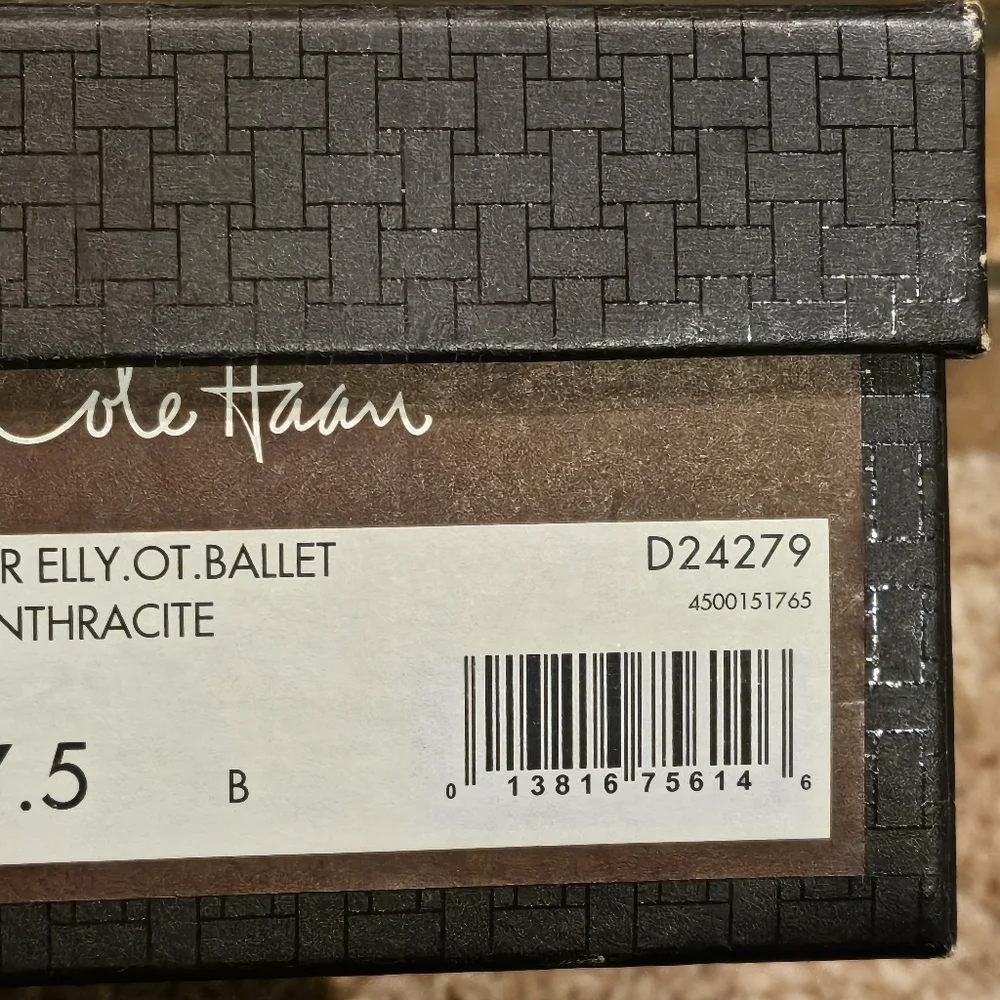 Cole Haan Air Elly OT Ballet Wedge Flats Silver Metallic Sz 7.6 #D24279